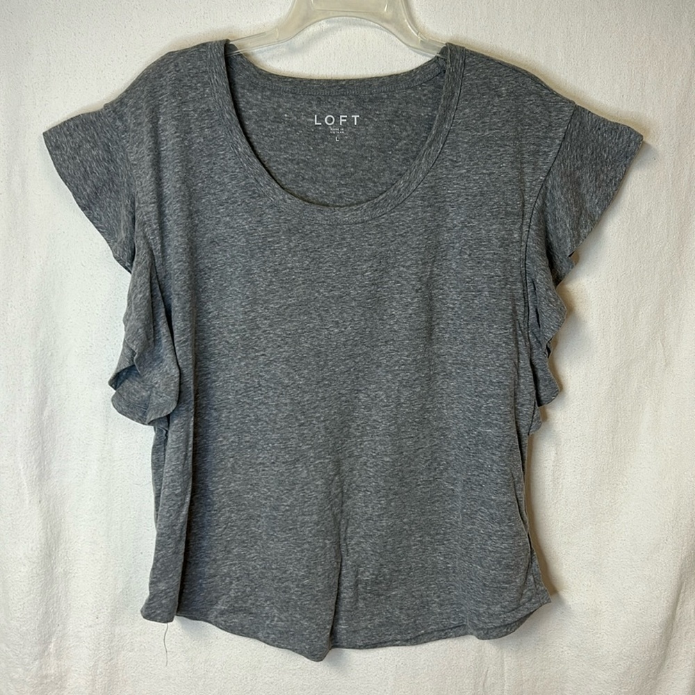 LOFT Gray Short Sleeve Tee